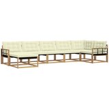 vidaXL Zunanja garnitura za sedenje z blazino 7 pcs Bela in krem, (5000282013) | Shoptok.si