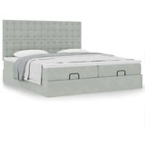 vidaXL Otomanski posteljni okvir z vzmetnicami siv 180x200cm žamet | Shoptok.si