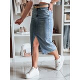 DStreet Spódnica jeansowa midi z rozcięciem DENIZA niebieska | Shoptok.si