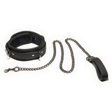 SuperLove Collar & Leash Faux Leather 36-46cm Neck Black Cene