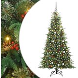 vidaXL Umetno Zložljivo Božično Drevo Zelena 210 cm PE in PVC | Shoptok.si