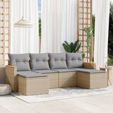 Maison Chic Seti vrtnega pohištva - Vrtna garnitura - Vrtni pohištvo set 6-delna z blazinami bež poli ratan, (21812945) | Shoptok.si