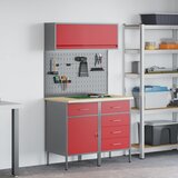  Set radnih ormarića s ladicama s policom 5 kom. Crvena | shoptok.hr