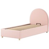 Vipack Rožnata oblazinjena postelja s prostorom za shranjevanje z letvenim dnom 90x200 cm Moon – | Shoptok.si