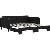  Dnevni krevet na razvlačenje crni 90 x 190 cm od tkanine | shoptok.hr