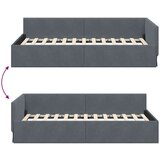 vidaXL Kotna postelja Temno siva 80 x 200 cm Samet in sodobno leseno | Shoptok.si