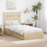 vidaXL Krevetna konstrukcija s ladicama Sonoma hrast 75 x 190 cm | shoptok.hr