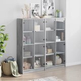  Regal za knjige s vratima boja hrasta 136x37x142 cm drveni | Eponuda.ba