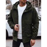DStreet Kurtka męska przejściowa z kapturem pikowana podszewka zielona | Shoptok.si