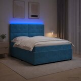  LED okvir za krevet s madracem Plava 180 x 200 cm Baršun | shoptok.hr