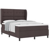 vidaXL Box spring krevet Tamno smeđa 140 x 190 cm tkanina - Tamno smeđa 140 x 190 cm S gumbima | shoptok.hr