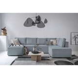 MID.YOU SEDEŽNA GARNITURA, rebrasti žamet svetlo siva | Shoptok.si