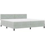  LED Box Spring Krevet Svijetlo siva 200 x 200 cm Baršun | Eponuda.com