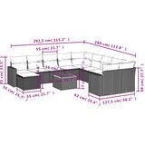  12-dijelni set vrtnih sofa od poliratana s jastucima bež | shoptok.hr