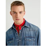 Koton Denim Shirt Jacket Oversize Long Sleeve Flap Pocket Detailed