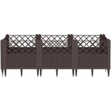  Vrtna sadilica s klinovima smeđa 123,5x43,5x43,5 cm PP | shoptok.hr