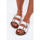 EVENTO Women's Slides On Cork Platform With Buckles White Redore | Shoptok.si
