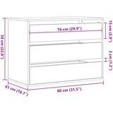  Kutna komoda s ladicama boja artisian hrast 80x41x58 cm drveni | shoptok.hr