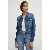 PepeJeans Jeans jakna CROPPED JACKET ženska, mornarsko modra barva, PL402431HV3