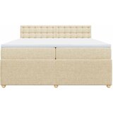  Krevet s oprugama i madracem krem 200 x 200 cm od tkanine | shoptok.hr