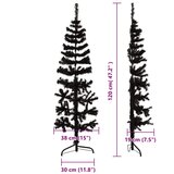  Tanka umjetna polovica božićnog drvca sa stalkom crna 120 cm | shoptok.hr