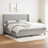  Krevet s oprugama i madracem svjetlosivi 200 x 200cm od tkanine | shoptok.hr