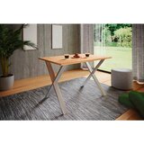 MID.YOU JEDILNA MIZA, srebrne barve, medeni hrast | Shoptok.si