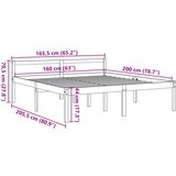 vidaXL Postelja za starejše voščeno rjava 160x200 cm trdna borovina | Shoptok.si