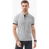 Ombre Majice & Polo majice Moška polo majica (S1381GREY-MELANGE) pisana