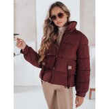 DStreet Kurtka damska zimowa ZENLINE pikowana z kapturem bordowa | Shoptok.si