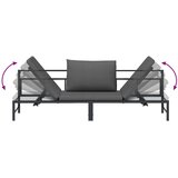  Suncobranska ležaljka za 3 osobe Crna 200 x 62 x 59 cm - s jastučićem | shoptok.hr