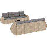 Maison Chic Seti vrtnega pohištva - Vrtna garnitura 9-delna z blazinami bež poli ratan, (21797522) | Shoptok.si