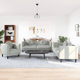  3-dijelni set sofa s jastucima svjetlosivi baršunasti | shoptok.hr
