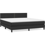  s oprugama i madracem crni 180 x 200 cm od umjetne kože | shoptok.hr