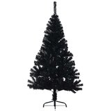 Umjetna polovica božićnog drvca sa stalkom crna 120 cm PVC | shoptok.hr