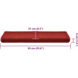  Prostirke za stepenice 30 kom 65x21x4 cm crvene pravokutni rub | shoptok.hr