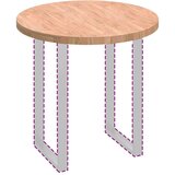 vidaXL Nepremična površina Svetlo rjava Ø 80 x 4 cm Trda hrastovina | Shoptok.si