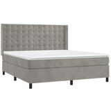  Box spring postelja z vzmetnico svetlo siva 160x200 cm žamet, (20789767) | Shoptok.si