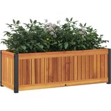  Vrtna sadilica 80 x 30 x 27,5 cm masivno bagremovo drvo i čelik | shoptok.hr