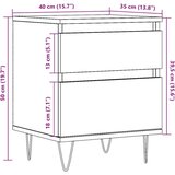 vidaXL Noćni ormarić Artisan hrast 40x35x50 cm izrađeno drvo | shoptok.hr