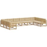 vidaXL Zunanja garnitura za sedenje z blazino 10 pcs Bela in bež, (5000279480) | Shoptok.si