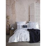 Mila Home Luxury Bijela/plava posteljina za bračni krevet/za produženi krevet od pamučnog satena 240x220 cm Marseille Floral – Cijene
