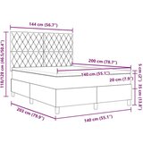 vidaXL Box Spring Postelja z Mattresom in LED Osvetlitvijo Svetlo Siva 140x200 cm Žamet | Shoptok.si