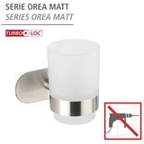 Wenko Bijela zidna čaša za četkice za zube s mat držačem od nehrđajućeg čelika Uno Bosio Turbo-Loc® | shoptok.hr