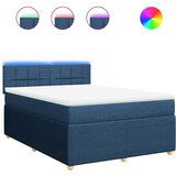 Maison Chic Box spring postelja - Vzmetna postelja z vzmetnico modra 140x190 cm blago SL4370, (21888972) | Shoptok.si