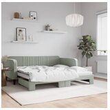 vidaXL Dnevni krevet na razvlačenje svjetlosivi 90 x 190 cm baršunasti | shoptok.hr