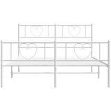 Metalni okvir kreveta uzglavlje i podnožje bijeli 135 x 190 cm | shoptok.hr
