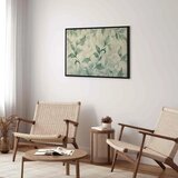  Slika - Watercolor Botanical Motif Delicate Green-Beige Leaves 60x40 U crnom drvenom okviru | shoptok.hr