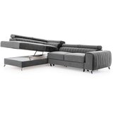 MID.YOU KOTNA SEDEŽNA GARNITURA, žamet svetlo siva | Shoptok.si