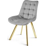  Okretna stolica SORIA 360, svijetlosivi baršun, zlatne metalne noge, set 3 kom | shoptok.hr